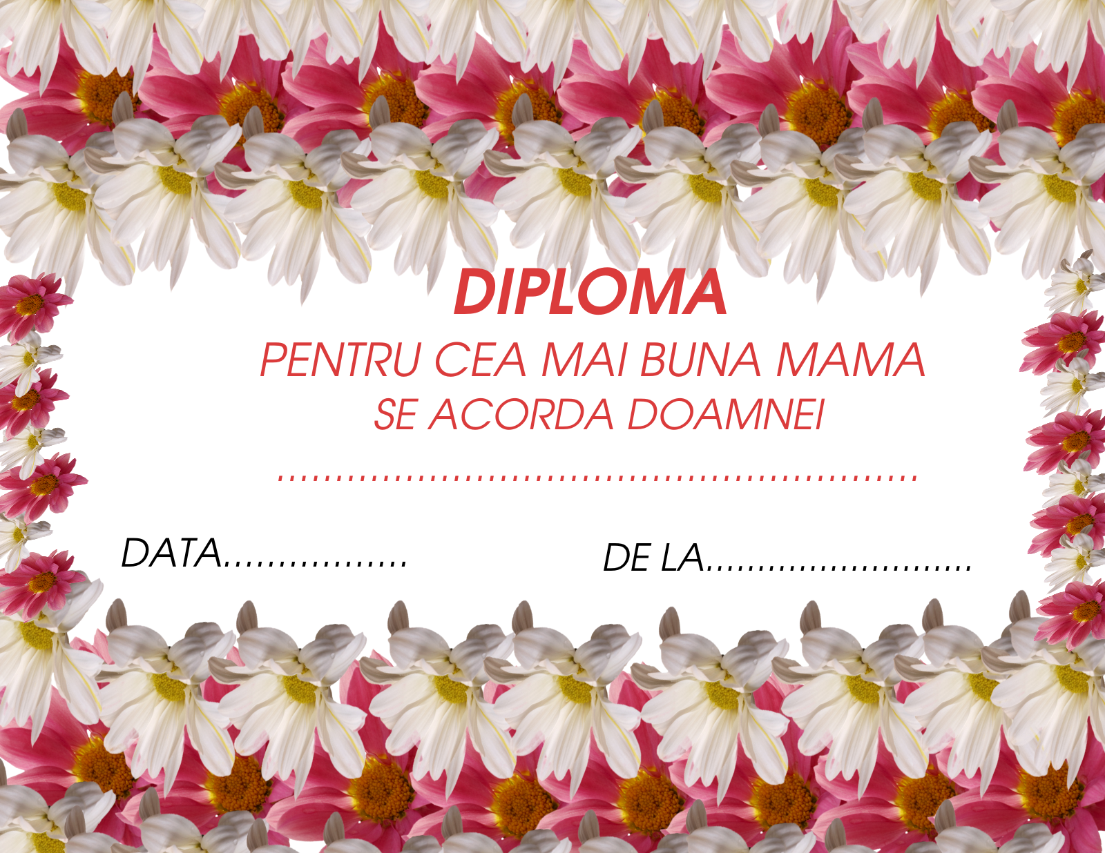 diplome 8 martie pentru mamici